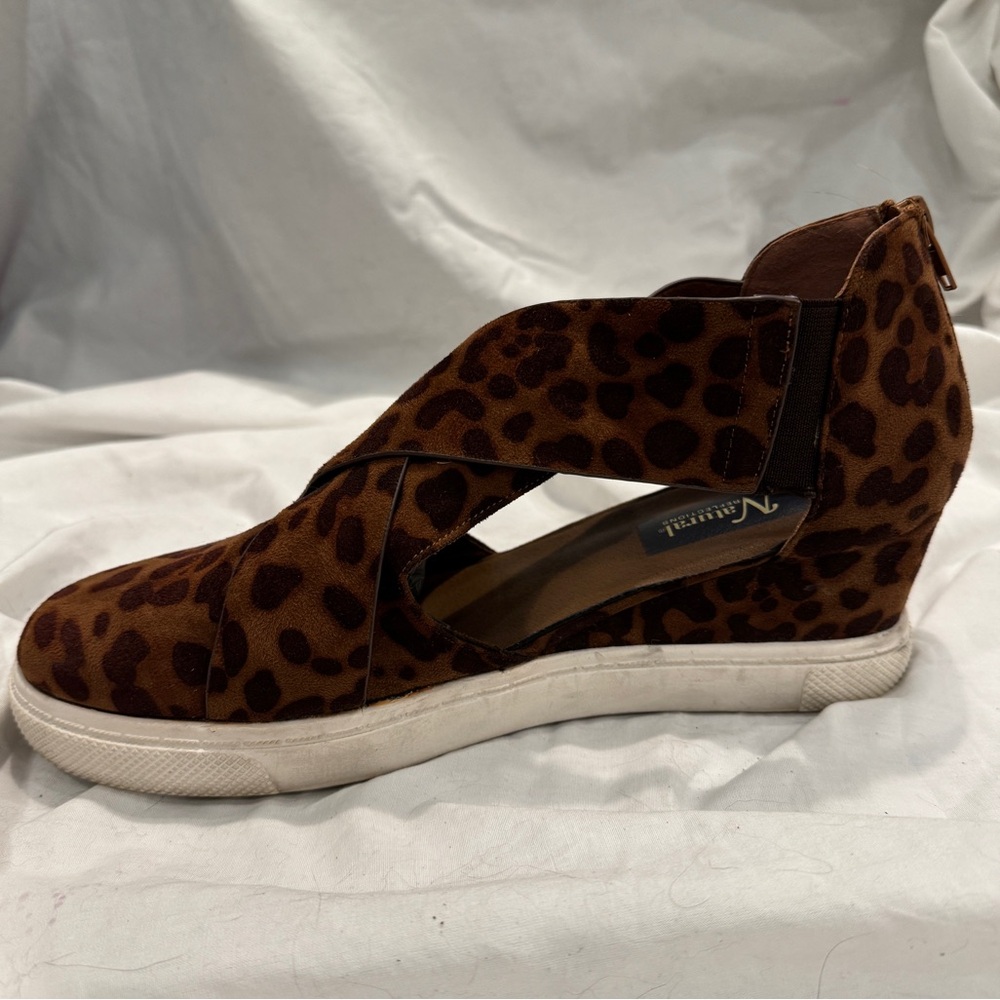 Natural Reflections leopard print wedge sneaker sandals